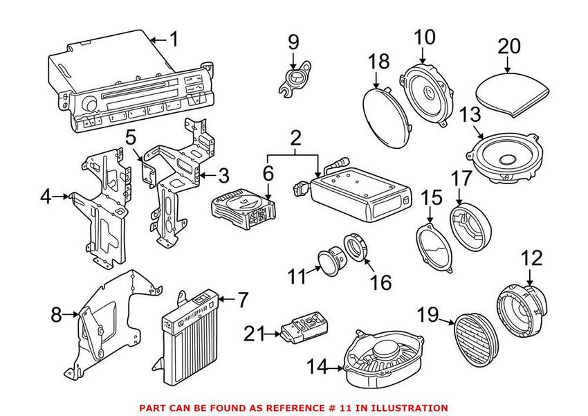 BMW Speaker - Front (Mid-Range) (HiFi) (Gray) 65138374748